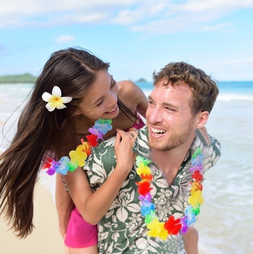 Havajské kvety ALOHA náhrdelník Hawaiian GIRLANDS