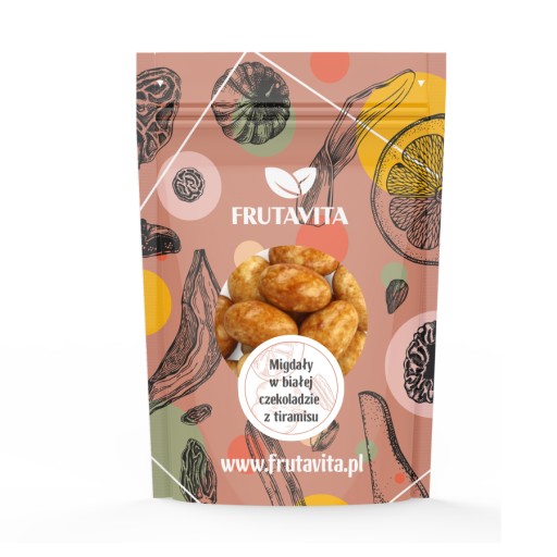 Mandle v bielej čokoláde s tiramisu 200 g