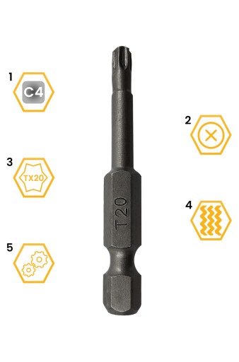 BIT NA SKRUTOVAČ TX20 50mm TORX FASTEX 1ks