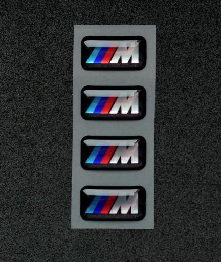 BMW M-Power 3D chrómová nálepka, odznak na ráfikoch, volant 17x9 - 1 ks