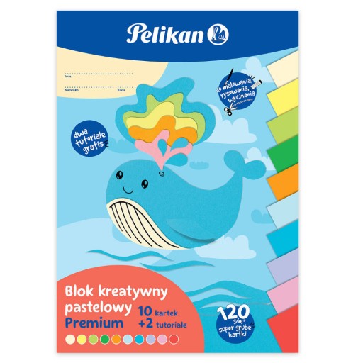 Farebný blok na kreslenie A4, 10 listov, 120g/m PELIKAN