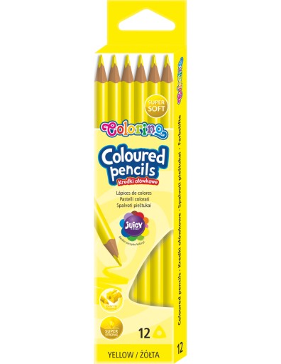 Trojuholníkové ceruzkové pastelky, 12 ks, Colorino Yellow