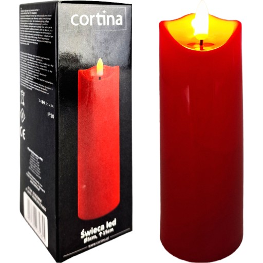 Imitácia červenej sviečky, 15cm vložka na LED sviečky