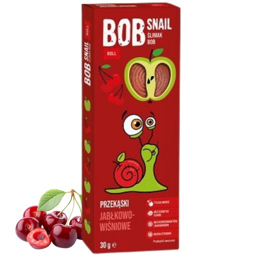 BOB SLIMÁK 30g Občerstvenie pre deti do školy, čerešňa, 100% ovocie