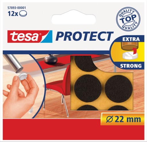 TESA plstené podložky 22mm hnedé 12 kusov