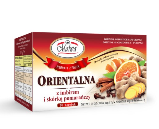Orientálny čaj Malwa so zázvorom a pomarančovou kôrou 20 vrecúšok
