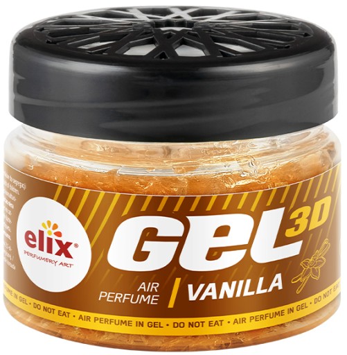 Silný osviežovač vzduchu s vôňou VANILKA ELIX GEL3D do auta, 100 ml
