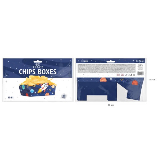 CHIPS BOXES snacks COSMOS ROCKET 3 ks k narodeninám detí