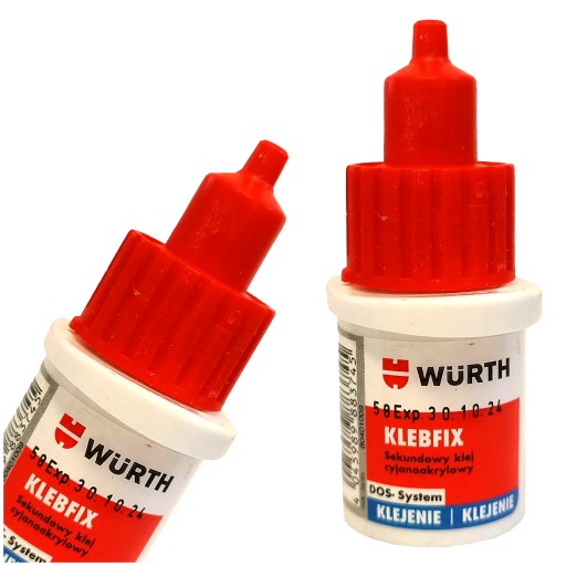 SUPER RÝCHLE sekundové lepidlo na gumu, plast, kov, TRANSPARENT WURTH 5ml