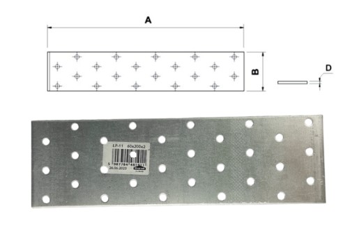 Plochá spojka LP-11 rozmery 60x200mm Skrutka-kov