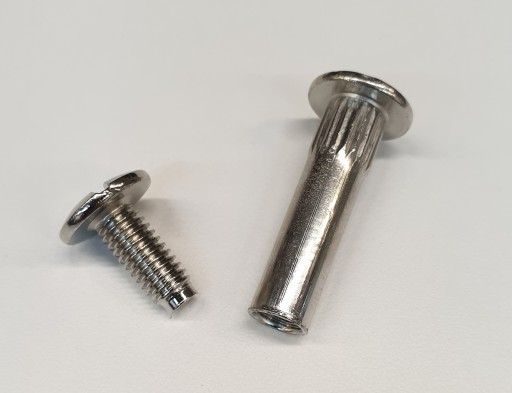 Spojovacia skrutka na dosku fi/8mm, chróm, 10 ks