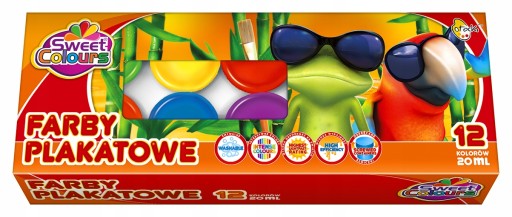 Plagátové farby Sweet Colours 12 farieb 20ml