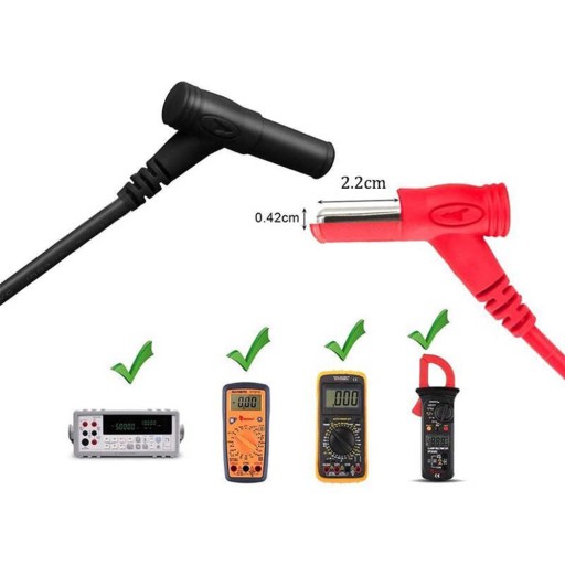SKÚŠOBNÉ KÁBLE PRE MULTIMER PRÚDU 1000V 10A + KROKODÍLOVÉ KLAPKY