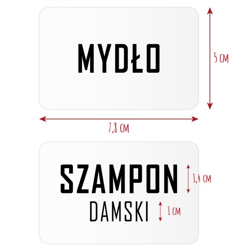 18ks kozmetických nálepiek 5x8cm TRANSPARENT kozmetické etikety