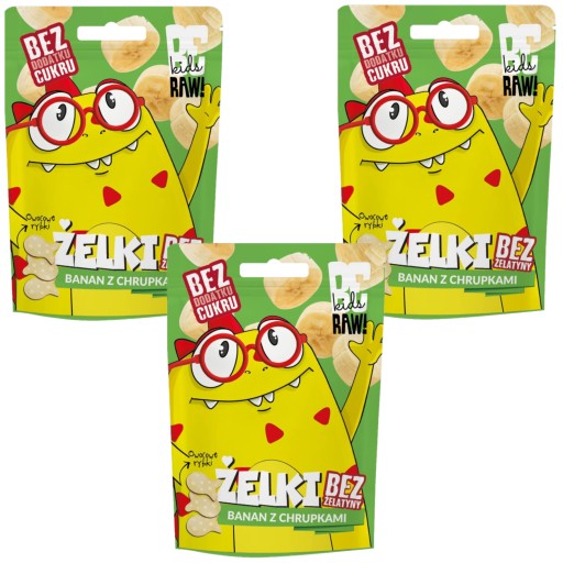 3x Prírodné banánové želé s lupienkami 35g Purella