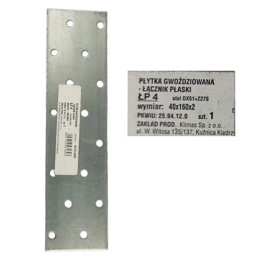 Plochá spojka LP-4 rozmery 40x160mm Skrutka-kov