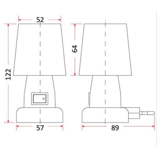 NOČNÁ LAMPA DO ZÁSUVKY S VYPÍNAČOM E14, 7W