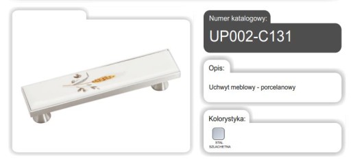 ÚCHYTKA NA NÁBYTOK PRE NÁBYTOK UP001-160/BSN/C131 NEREZ PORCELÁN AMIX