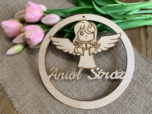 Obruč na decoupage lapač snov Macrame Guardian Angel