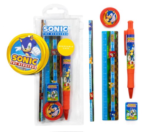 Sada školských pomôcok Sonic The Hedgehog na pero a ceruzku s gumou