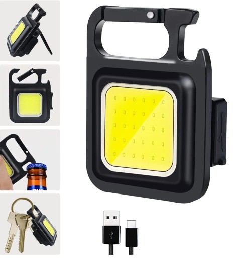 MINI baterka COB LED LAMPA USB VRECKOVÝ OTVÁRAČ KĽÚČENSTVA MAGNETOVÁ NOŽKA