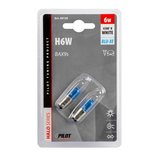 H6W 12V 6W BAX9s BLUE XENON 4500K žiarovky