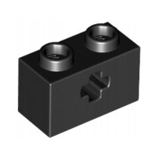 LEGO Brick 1x2 dierová náprava čierna čierna 10 dielikov 6178922 32064