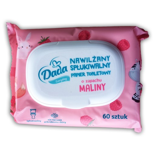 DADA Vlhčený splachovací toaletný papier Malina 60 ks