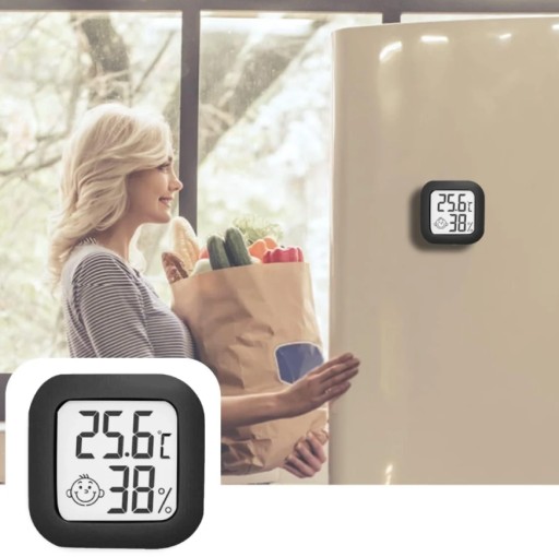 MINI TEPLOMER IZBOVÝ HYGROMETER LCD METEOROLOGICKÁ STANICA MERANIE VLHKOSTI.