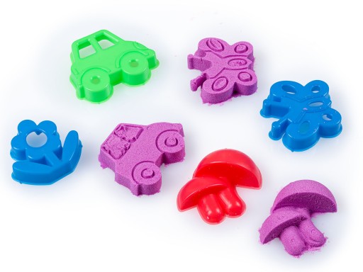Kinetický piesok vo vedre 350g + 8 foriem