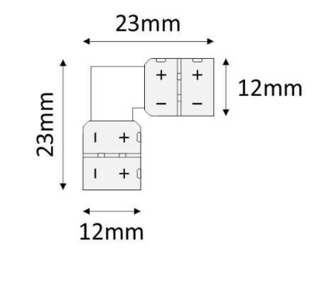 10mm L-typ lomený LED konektor 2368 ilove.osvetlenie