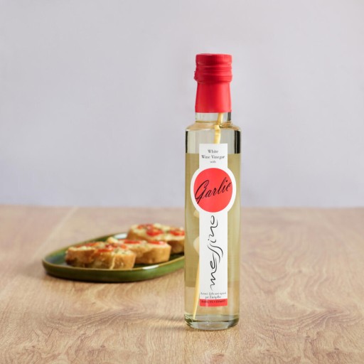 Grécky biely vínny ocot s cesnakovým Messinom, Aromatický bylinný ocot 250 ml