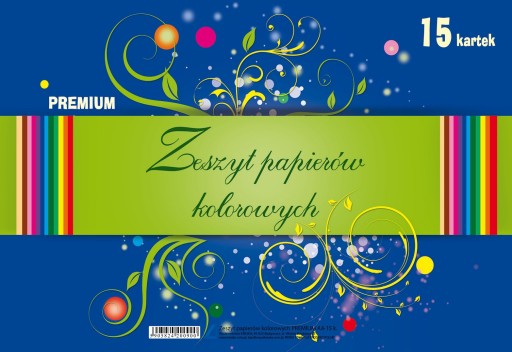 A4/15k zošit z farebných papierov Premium Kreska