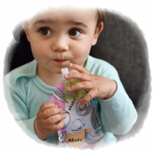 AKUKU opakovane použiteľné SACHETS tuba na jedlo 5 ks