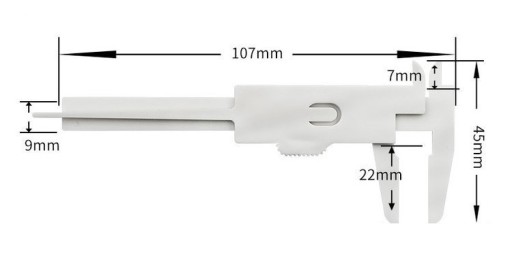 Mini plastové strmeň 0-80mm, čierny