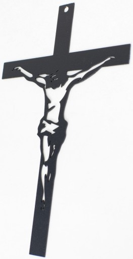 Kovový kríž na stenu, devocionálna dekorácia, 20 cm