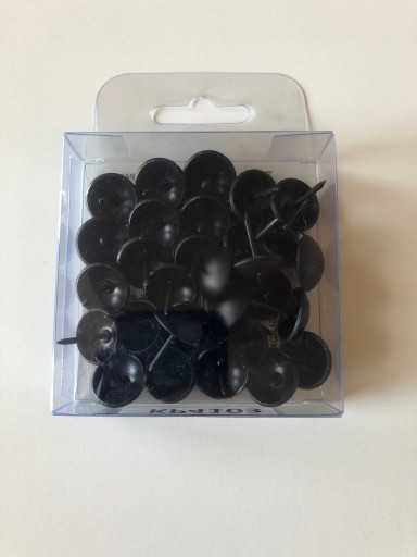 GOMBÍKY ČALÚNNE ČIERNE špendlíky 16 mm - 30 ks
