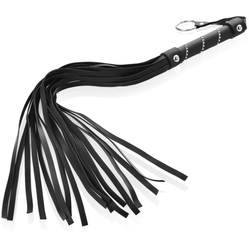 Elegantný kožený bič, 74 cm, bič s ozdobnými kryštálmi, vychytávka BDSM