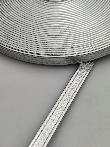 Eko kožený remienok na kabelku 8 mm / 100 cm strieborný