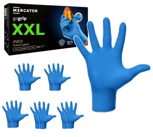 GoGrip NITRILOVÉ RUKAVICE modré - XXL 10 ks.