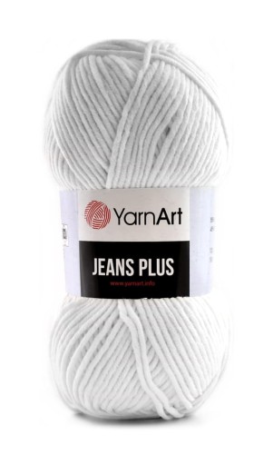 Optická biela priadza YarnArt Jeans Plus 62
