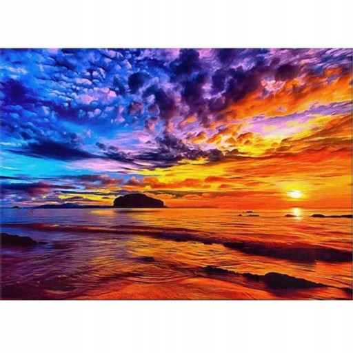 SÚPRAVA na vyšívanie diamantov PICTURE SUNSET BEACH Mosaic Scrapbook