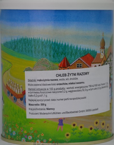 Vojenský ražný chlieb v plechovke 500g vojenská dávka