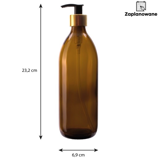 SKLENENÁ FĽAŠA s dávkovacou pumpičkou 500ml 0,5l
