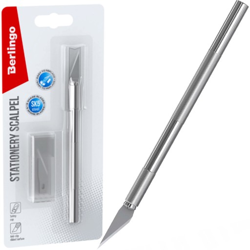 Papierový papierový nôž papierový kovový skalpel 8mm Berlingo + 5 čepelí