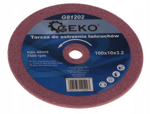 Kotúč na ostrenie reťaze 100x10x3,2 GEKO G81202