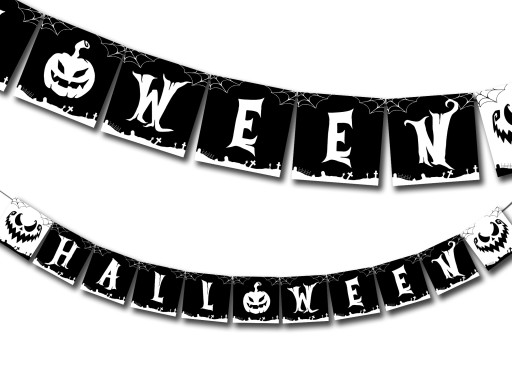 BANNER HALLOWEEN GARLAND Black Dark 2 m