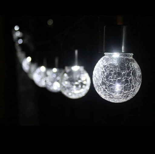 LED solárne guľové závesné sklenené záhradné svietidlo