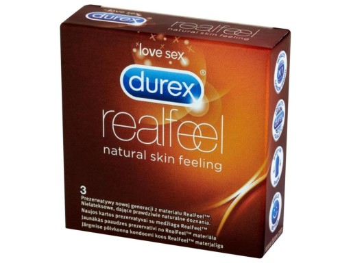 DUREX Real Feel Smooth kondómy bez latexu 3 ks