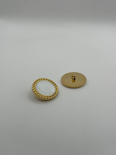 Okrúhly kovový gombík, zlato-biely, stred 27mm